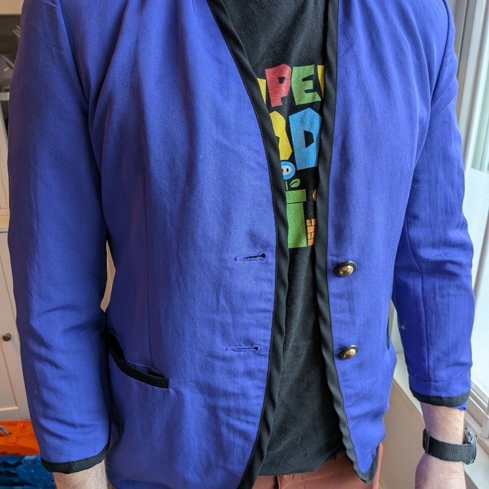 Vintage 80s SK & Company Electric Blue Power Blazer - Petite 10